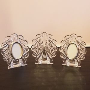 WATERFORD set of 3 crystal picture frames